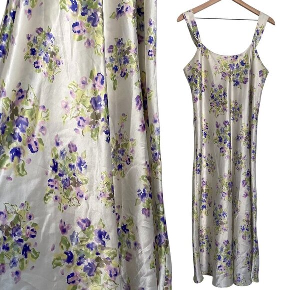 Natori Dresses & Skirts - Vintage Natori x Neiman Marcus Floral Maxi Slip Dress Large
